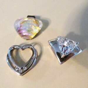 THREE Heart Shaped Pendants